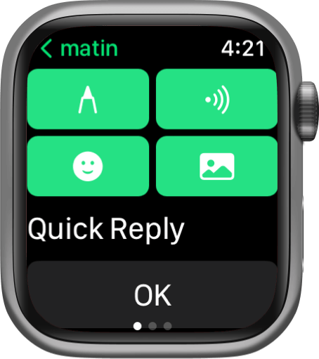send whatsapp messages from apple watch, supporting text, audio, photo, emoji and quick reply